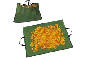 GROWORLD Leaf Bag for Collecting Leaves Reusable Garden Yard Waterproof 2 IN 1 Leaf Tarp Waste Bags Trash Canvas Heavy Duty Storage Lawn Container Collapsible with Handles for Collecting Leaves