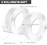 SLETIE 2 Pack Nano Double Sided Tape 3m x 2cm x 1mm Reusable Adhesive Strong Gel view 2