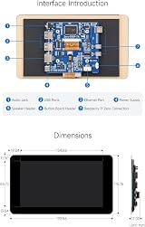 Waveshare 7 inch Touchscreen Kit Raspberry Pi Zero 1024x600 5-point Capacitive view 8