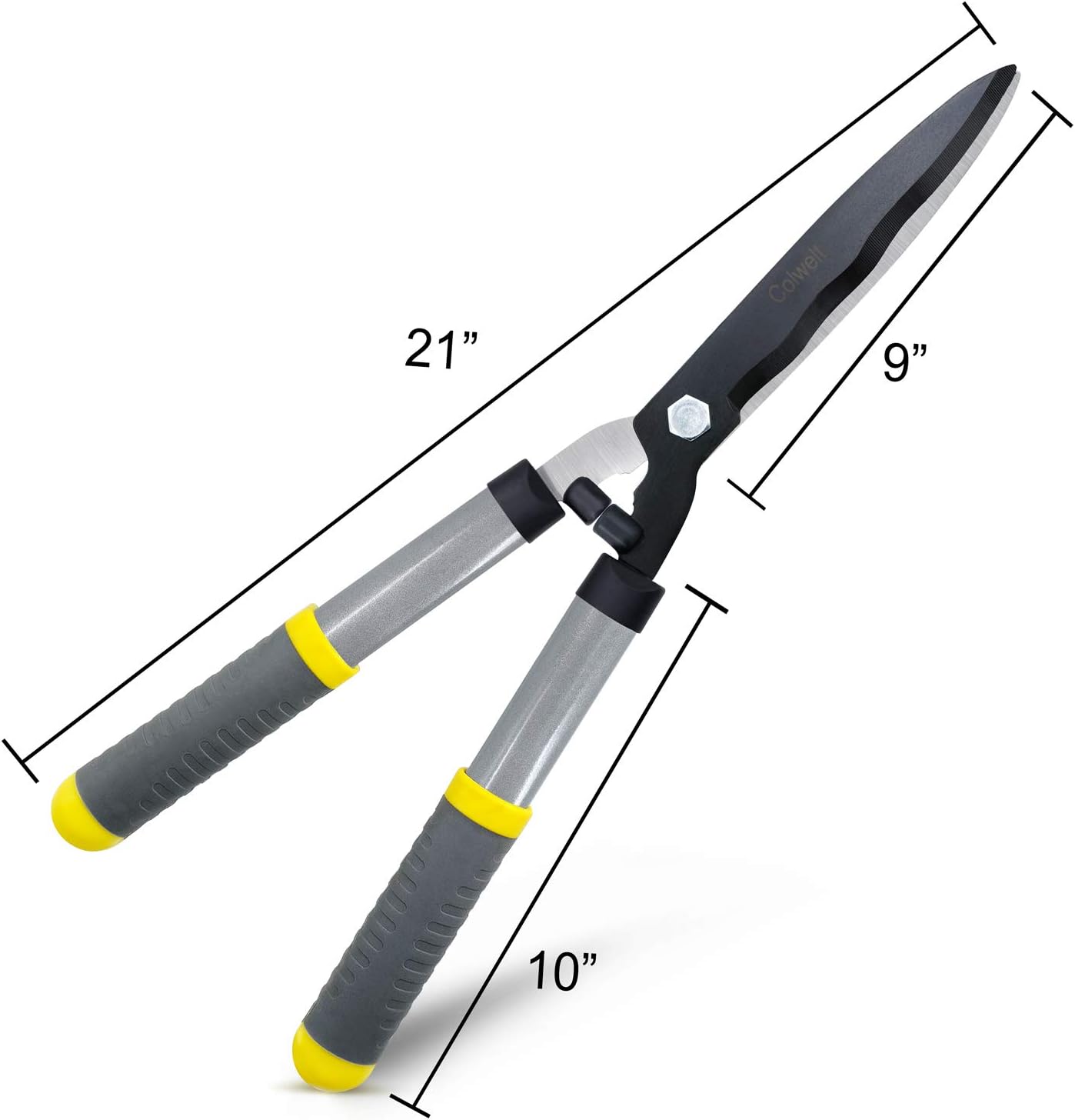 Colwelt Hedge Clippers 21'', Hedge Shears for Trimming Borders, Boxwood, and Bushes, Hedge Gardening Shears with Carbon Steel Sharp Blades & Ergonomic Comfortable Handle : Garden & Outdoor