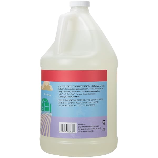 GINGER LILY FARMS BOTANICALS PLANT-BASED LIQUID DISH SOAP, CONCENTRATED FORMULA WITH MAX GREASE CLEANING POWER, CRUELTY-FREE, APPLE PEAR SCENT, 1 GALLON REFILL (128 FL. OZ.)