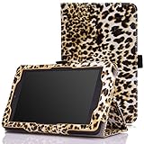 MoKo Case for Fire HD 6 - Slim Folding Cover for Amazon Kindle Fire HD 6 Inch 2014 Tablet, Leopard BROWN