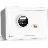 TIGERKING 1.2 Cu Ft Small Safe Box, White Security Safe with Digital Keypad | 2-Bolt Anti-Theft Locking Bolts, Removable Shelf, Easy Setup for Closet, Apartment, Dorm, Home Office