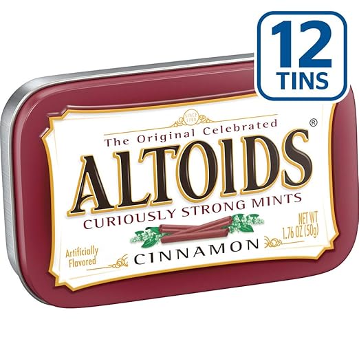 Altoids Cinnamon Sugar Free Mints Strong Flavor Freshen Up 1.76 ounce