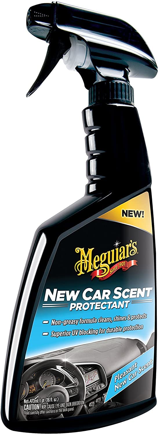 Meguiar's Interior Car Cleaner - New Car Scent - Protection & Shine - Plastic, Vinyl & Rubber Surfaces - G4216EU, 473ml, Black