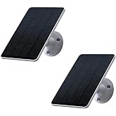 2 Pack Solar Panels Compatible with WYZE Battery Cam Pro, Solar Panels for Wireless Security Camera Outdoor 4W Type C Port, 10ft Micro USB Cable and Adjustable Mount, White