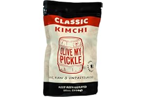 Olive My Pickle Organic Kimchi Fermented - 16 oz | 1 Pack of Classic Probiotic Napa Cabbage Kimchi | Fresh Korean Kimchi with Natural Probiotics for Gut Health - Perfect for Ramen & Spicy Noodles