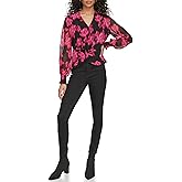 Calvin Klein Womens Printed V Neck Blouse