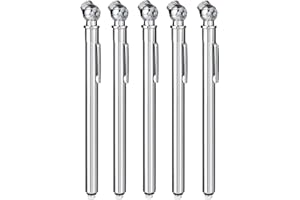 PINKJOY Pencil Tire Pressure Gauge (10-75PSI) Stainless Steel Body and Metal Made Nozzle 3 Measurements for Vehicles (5 Pack)