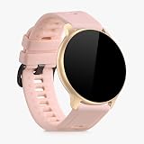 kwmobile 2x Silicone Watch Straps for AGPTEK LW11 - Dusty Pink/White view 2