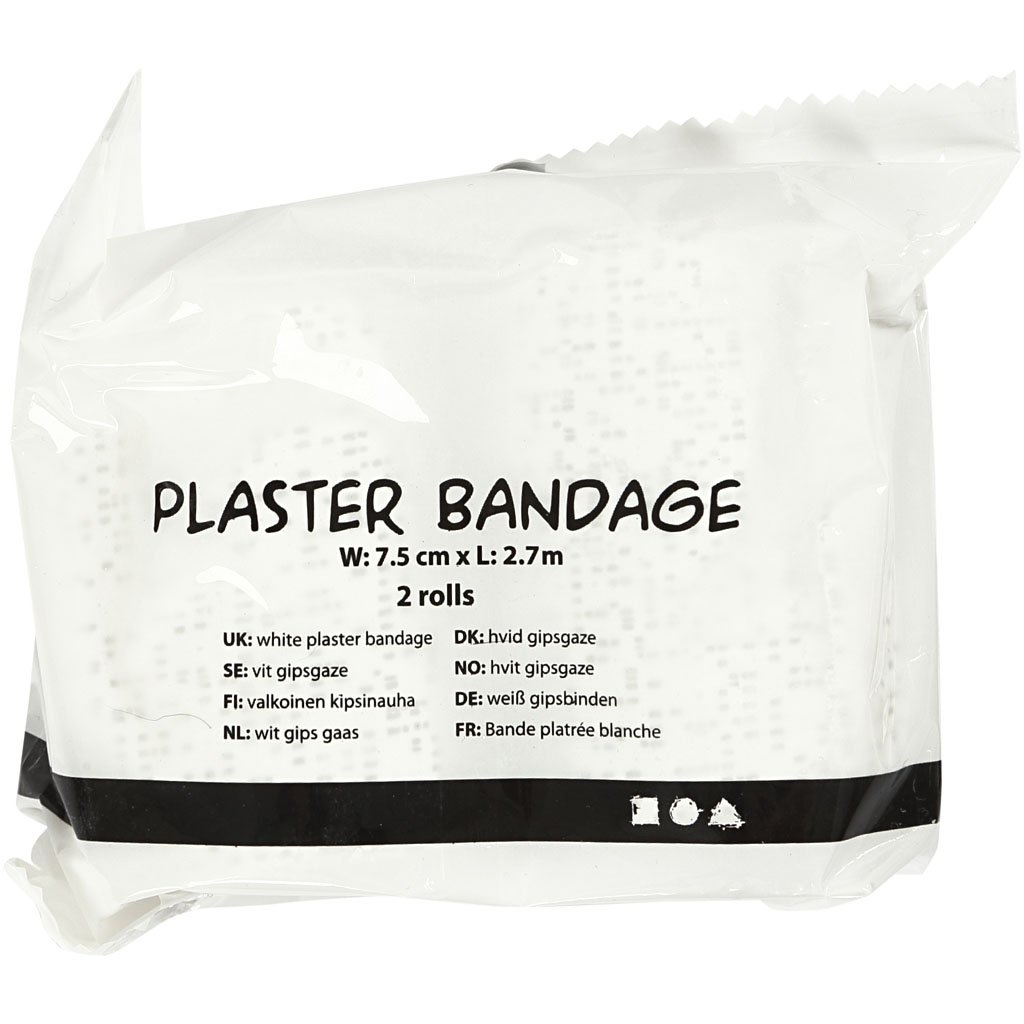 Create Crafts Creativ 78913 Plaster Bandage, L: 2,7 m, W: 7,5 cm, 2rolls, Grey, 2.7m x 7.5cm - Image 3