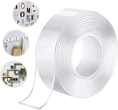 ARIEL-GXR Heavy Duty Double Sided Tape Clear Reusable Nano Tape 1KG Load
