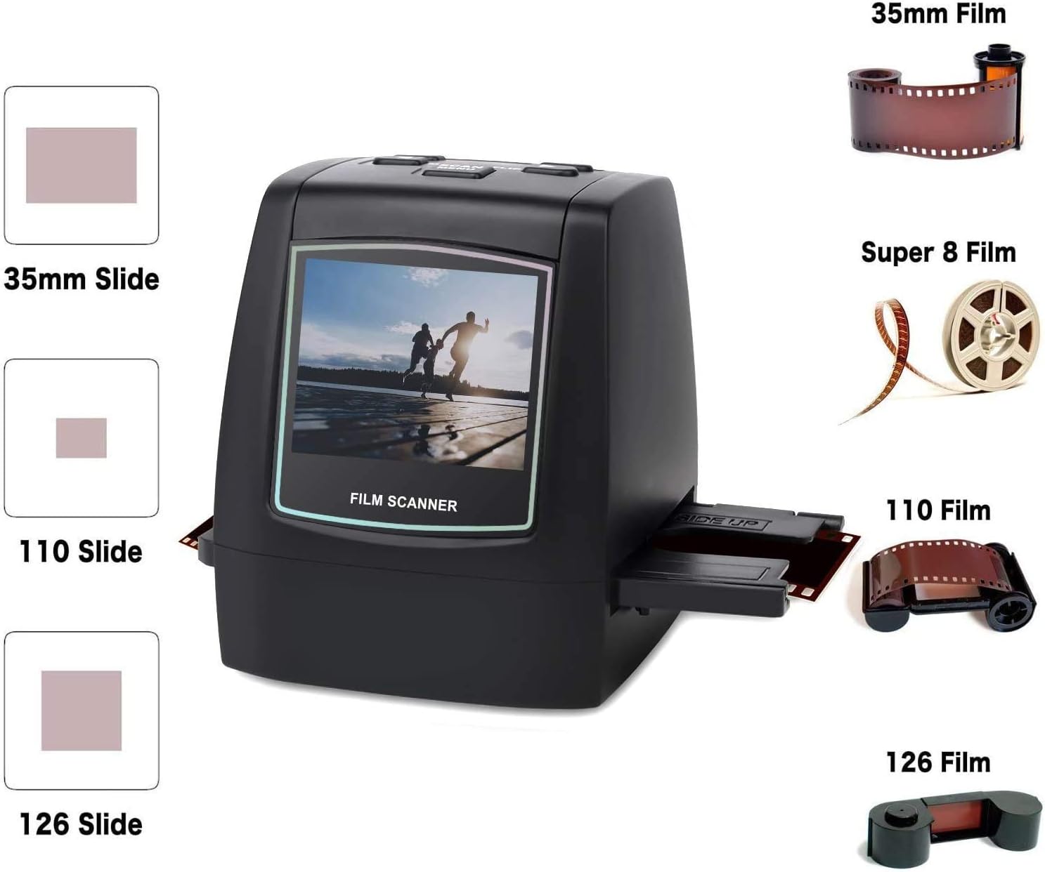 DIGITNOW Film Scanners with 22MP Converts 126KPK/135/110/Super 8 Films, Slides & Negatives All in One into Digital Photos, 2.4" LCD Screen, Impressive 128MB Built-in Memory: Electronics
