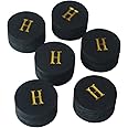 Collapsar 6pcs 14mm Black Multiple Layer Pigskin Pool Cue Tips H M S