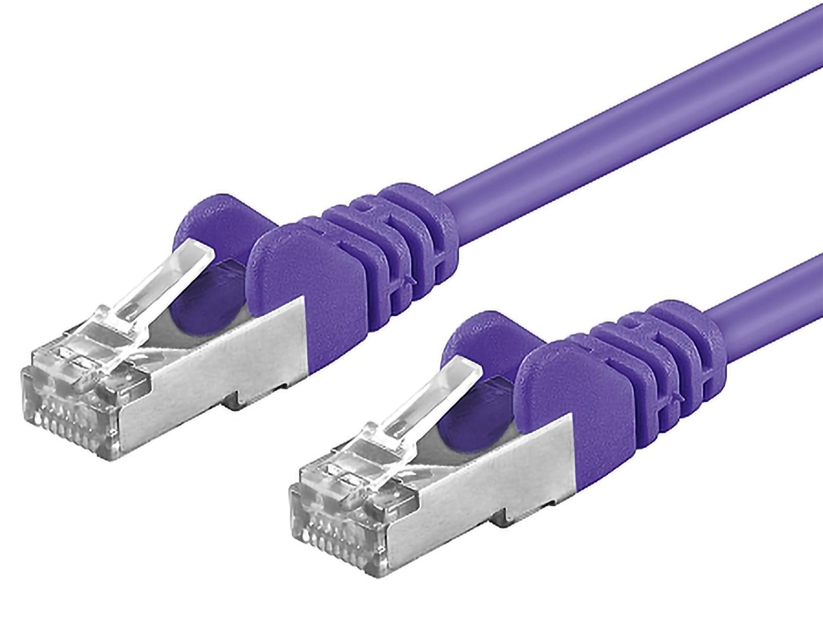 Premium Cord Patch Cable CAT6a S-FTP, RJ45-RJ45, AWG 26/7 1m Colour Purple