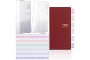Tinlade 2 Pieces Clear Plastic Cover Compatible with Weeks, 8.03 x 7.68 Inches Planner Cover Protector with 120 Color Tabs, Transparent PVC Notebook Plastic Protecting Sleeves for Book (Light Color)