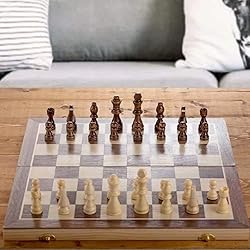 15'' Magnetic Wooden Chess Set Folding