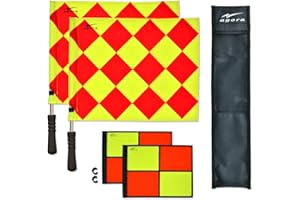 AGORA Pro Line Duo Premium Rotating Soccer Referee Flags - Includes 1 Pair of Aluminum Rods, 2 Sets of Flags, 1 Pair of C-Clips, and Protective Case
