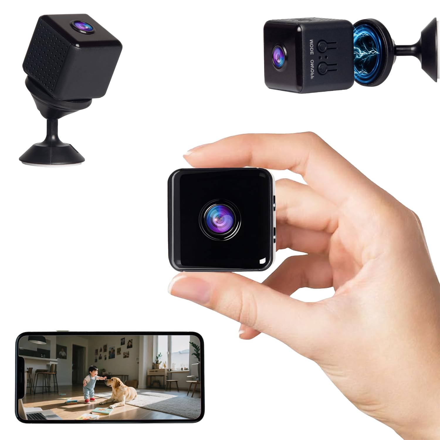 Aoisora 【2025新版 超小型カメラ】 小型カメラ 隠しカメラ 監視カメラ 隠しカメラ スパイカメラ 防犯カメラ 室内 長時間録画 1080p 携帯便利 証拠撮影 操作簡単 動体検知録画 赤外線撮影 ループ録画 防犯監視カメラ ビデオカメラ 屋内/玄関/屋外 USB充電 IOS/Android対応 日本語取扱説明書付商品画像