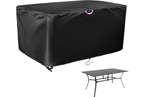AGUSTONE Outdoor Dining Table Cover, 60 Inch Rectangle Patio Dining Table Cover, Waterproof Protective Cover Patio Furniture Covers - 60 X 38 X 28 Inch