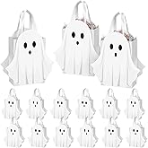 Sweetude 12 Pcs Halloween Ghost Paper Gift Bags Party Favor Bags with Handle for Trick-or-treat Candy Goodie Pastel for Halloween Spooky Birthday Holiday Party Supplies