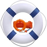 20 Inch Pool Safety Life Preserver Throw Ring Buoy | 50cm, Swim Foam Rings, Swimming Pool Wall Decoration, 98.4FT Water Floating Lifesaving Rope