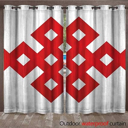 Amazon Com Blountdecor Red Grommet Curtain Panel Geometric
