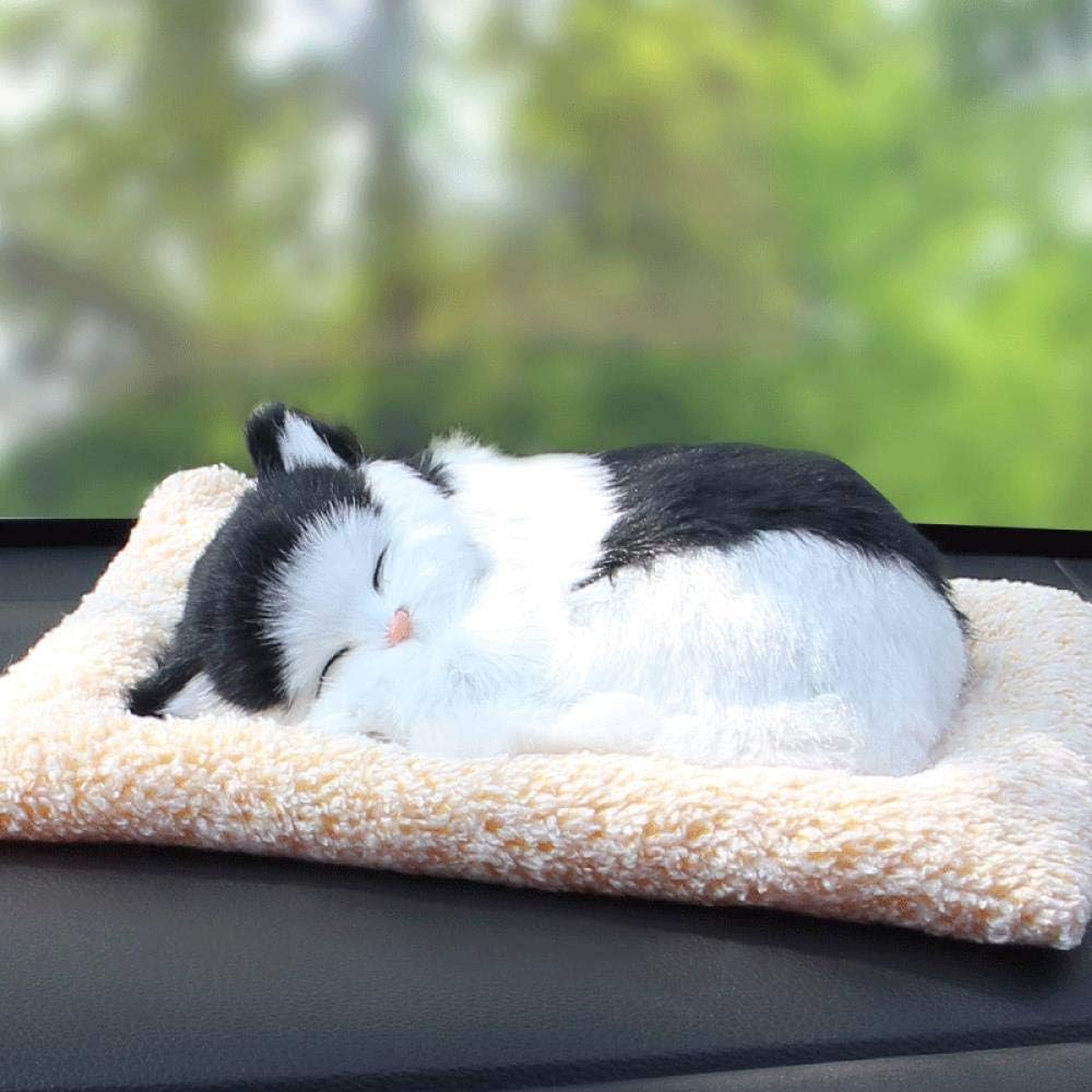 jiwenhua Car accessories car car interior accessories car decoration personal creativity bamboo charcoal simulation dog cute car decoration, Large black and white cat-