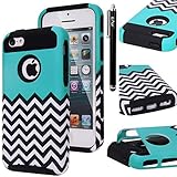 iPhone 5C, E LV iPhone 5C - Two Tone Dual Layer Armor Protective Defender Case Cover for Apple iPhone 5C with 1 Stylus and 1 Screen Protector - FTS BLACK