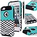 iPhone 5C, E LV iPhone 5C - Two Tone Dual Layer Armor Protective Defender Case Cover for Apple iPhone 5C with 1 Stylus and 1 Screen Protector - FTS BLACK
