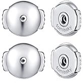 Fomissky-sisa Locking Earring Backs for Studs, 2 Pairs Secure Spring Earing Backs Replacements 18K White Gold Platd for Standard 0.8mm Earring Posts