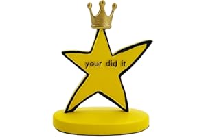Bambluby Funny Crowned Star Trophy – You Did It Trophy Meme-Inspired Award, Hilarious Graduation or Coworker Gift, Quirky Desk Decor & Gag Present