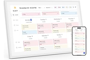 MOONKA 21.5 Inch Digital Calendar, Smart Electronic Calendar Planner & Chore Chart, IPS FHD 1920x1080 Wall Touch Screen Display for Family Schedules, Desk Stand Included, Wall Mountable - Share Photos/Videos