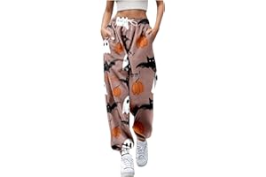 womola Women Halloween Sweatpant 2024 Fall Fashion Funny Print Active Joggers Pants High Waisted Baggy Sweatpants