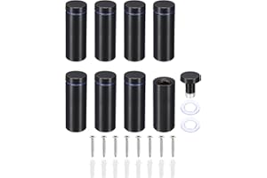 PATIKIL 3/4 x 2 Inch Sign Standoff Screws, 8 Set Stainless Steel Wall Standoff Mounting Hardware Advertising Glass Nail for Hanging Acrylic Picture Frame Acrylic Panel, Black