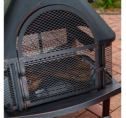 Outdoor Fireplace - Wood Burning Outdoor Fireplace with Smokestack; Gather Around the Fire in Your Backyard with This Modern Outdoor Fireplace - Thumbnail 5