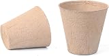 Cymax 50x 8cm Round Fibre Seedling Pots with 50 Plant Labels Biodegradable view 3