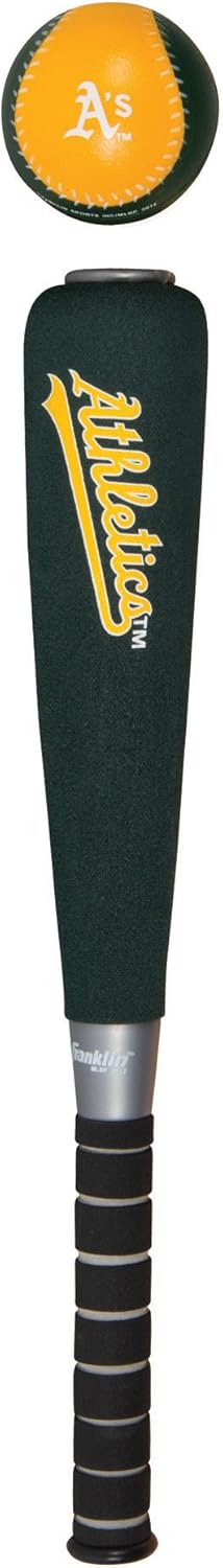 Franklin Sports Oakland Athletics Foam Bat & Ball Set - 21" Soft Jumbo Team Baseball Bat and Ball Team Logo - MLB Official Licensed Product : Sports & Outdoors