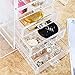 FabricMCC Clear Jewelry Box - Premium Quality Cosmetics Makeup Organizer Set - Jewelry Big Storage Case Display with 6 Drawer and 2 Side Swings for Home, Office