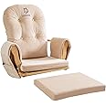 LUXMARS Glider Rocker Replacement Cushions with Storage Soft Velvet Washable Chair Cushion for Glider Rocking Chair 5 PCS Beige