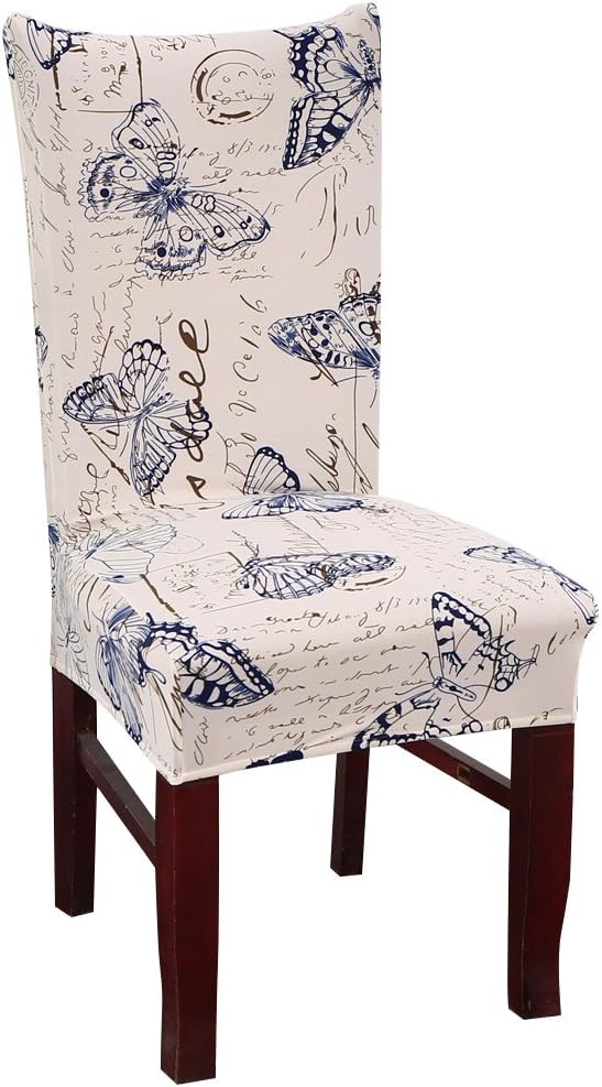 Happiness 8899 Wocharm Removable Washable Elastic Short Dining Chair Protector Cover Slipcover (Butterfly, 1)
