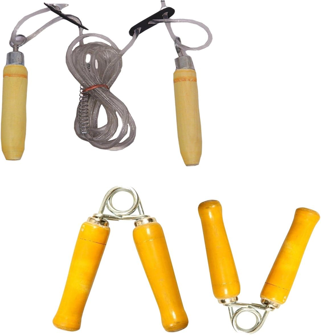 ILARTE Wooden Skipping Rope and Wooden Hand Grip Combo