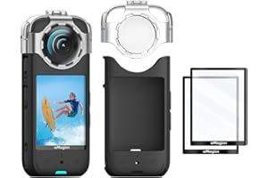 Rszfnjxry 360 X3 Anti-Fog Lens Guards Cap,Silicone Protective Cover Case and Screen Protectors for Insta360 x3,Bundle Include 1pc Silicone Case+2pcs Screen Protectors+1pc Lens Protector