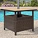 Best Choice Products Wicker Side Table with Umbrella Hole, Square PE Rattan Outdoor End Table for Patio, Garden, Poolside, Deck w/UV-Resistant Frame, Storage Space - Brown