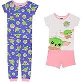 Star Wars Girls' 4-Piece Snug-Fit Cotton Pajama Set