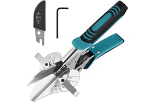 O'SHINE O’Shine Ratchet Miter Shears for Angular Cutting Molding Crafting Wood, Quarter Round Cutting Tool, 45-135 Degree Multi Angle PVC Miter Shear Trim Cutter Hand Tool, An Extra Blade & Hex Key Included