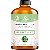 Ola Prima Peppermint Essential Oil Therapeutic Grade 16 oz for Aromatherapy, Diffuser, Cleaning, Lotions, Creams, Bath Bombs, Scrubs, Candles