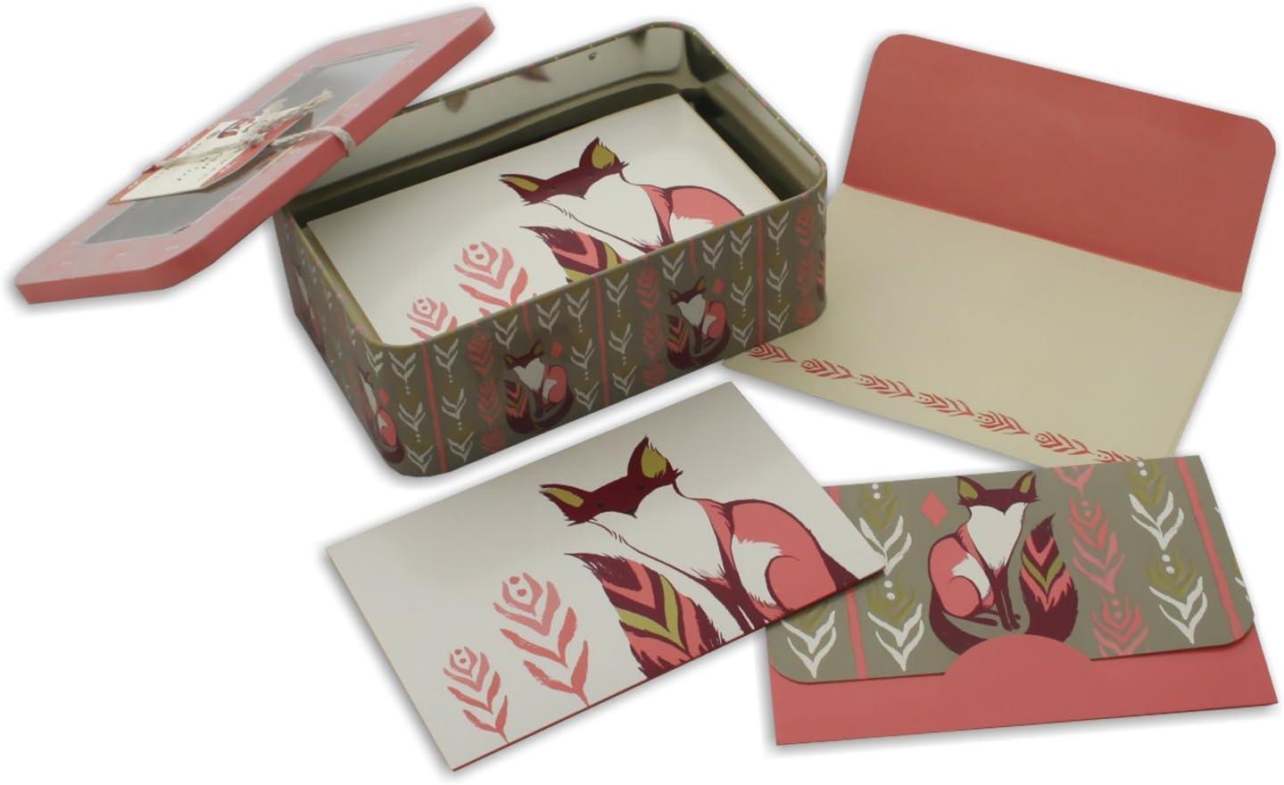 Capri Designs- Note Card Tin Set - Fox (Design by Sarah Watts)