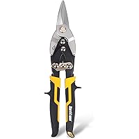 Hurricane 10 Inch Cr-Mo Blade High Leverage Aviation Tin Snips, Straight Cut, Heavy Duty Metal Cutter for Cutting Metal Sheet