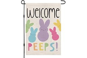 DECORHUA Welcome Easter Garden Flag Double Sided Vertical 12×18 Inch Bunny Banners Spring Yard Outdoor Farmhouse Decoration DF019